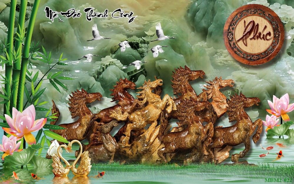 Tranh ngựa - bát mã - Mã đáo MBM2-022